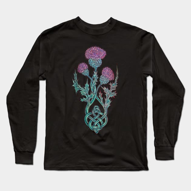 Queen Thistle Celtic Knot Long Sleeve T-Shirt by patfish